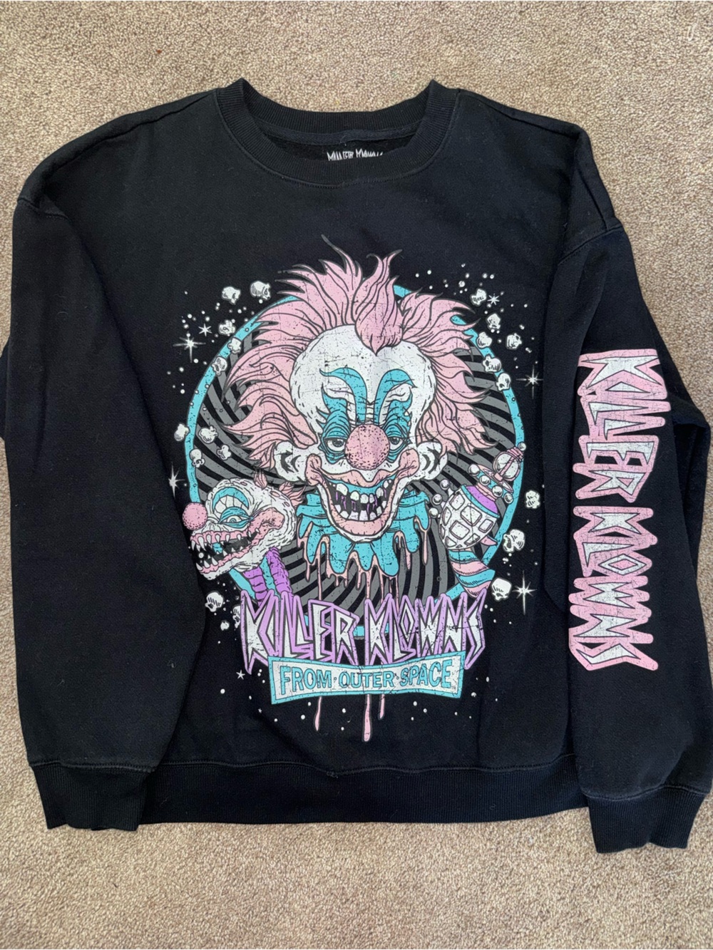 Killer Klowns From Outer Space , Black Crewneck, Men Size L